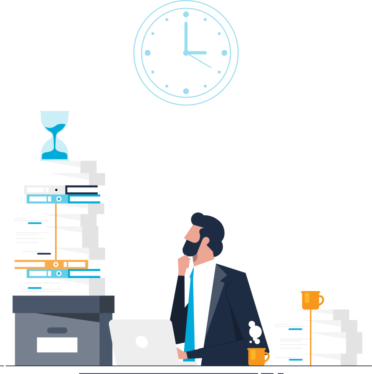 vector image man looking at books