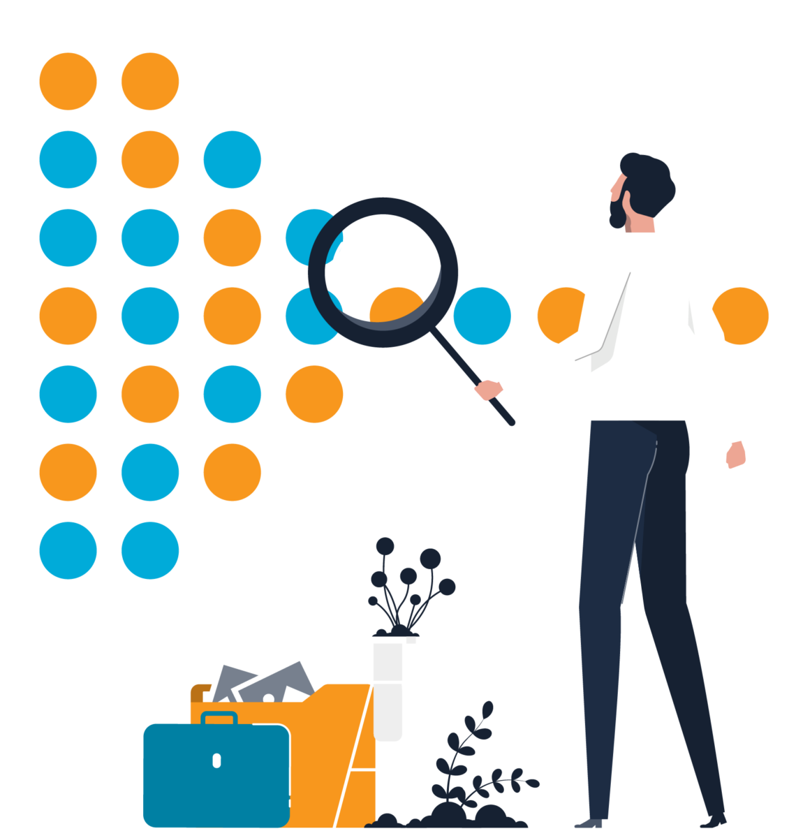 man holding magnifying glass