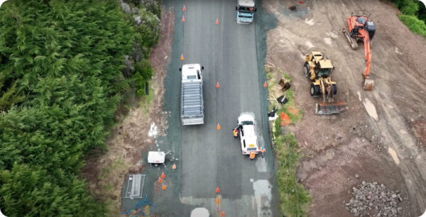 Aerial view of a construction site