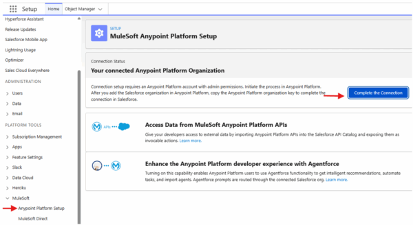 Step 1a: Go to MuleSoft Anypoint Platform Setup, enable Agentforce