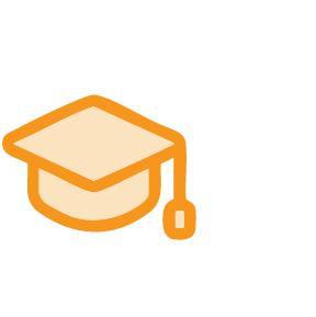 graduation icon orange